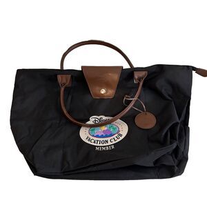 Disney Vacation Club Member Bag Black Brown Duffle DVC Carry Strap